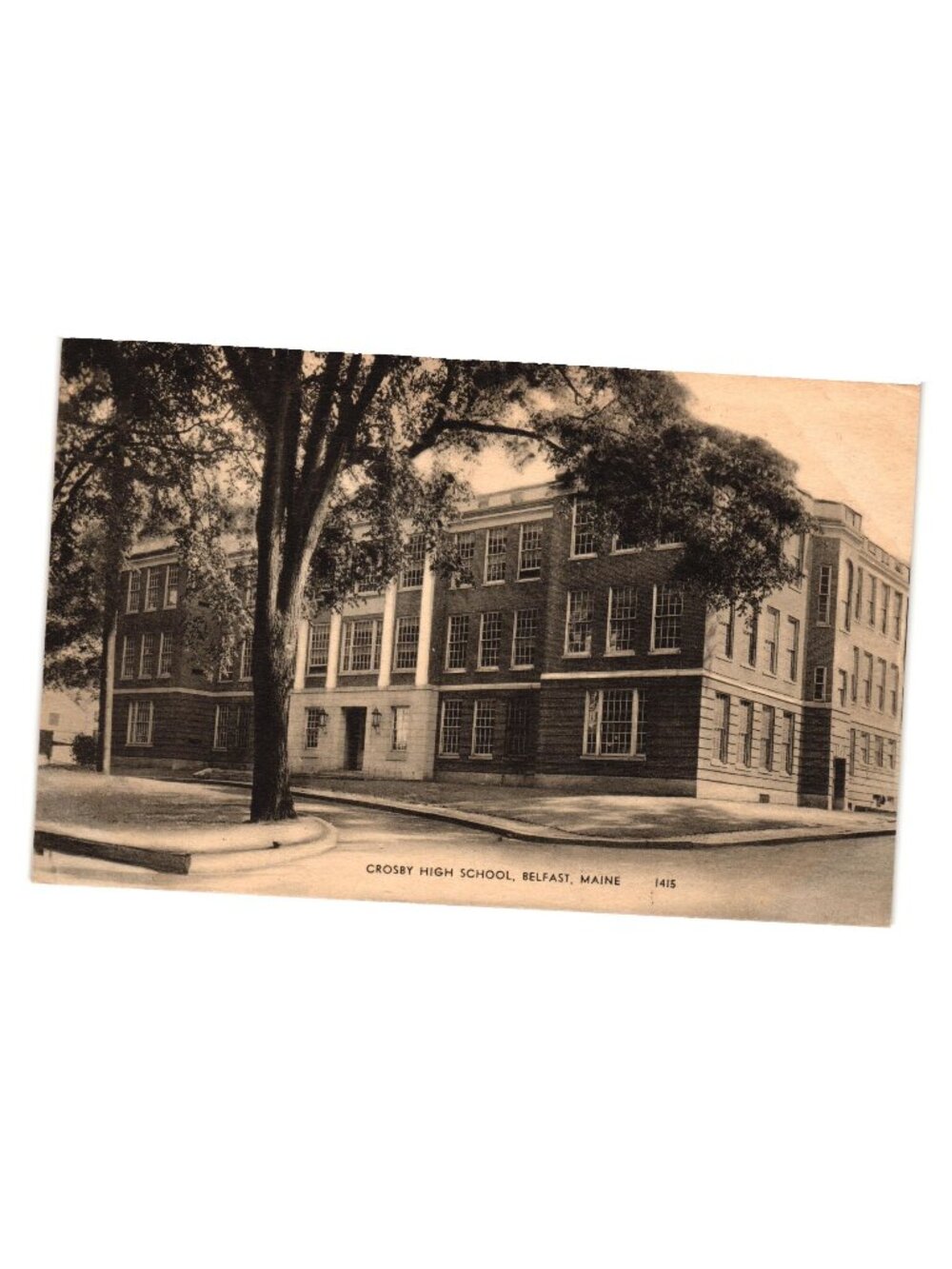 Crosby High School Postcard Belfast Maine Vintage Unused American Art Post Card